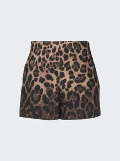 Valentino High Waisted Shorts Leopard Print