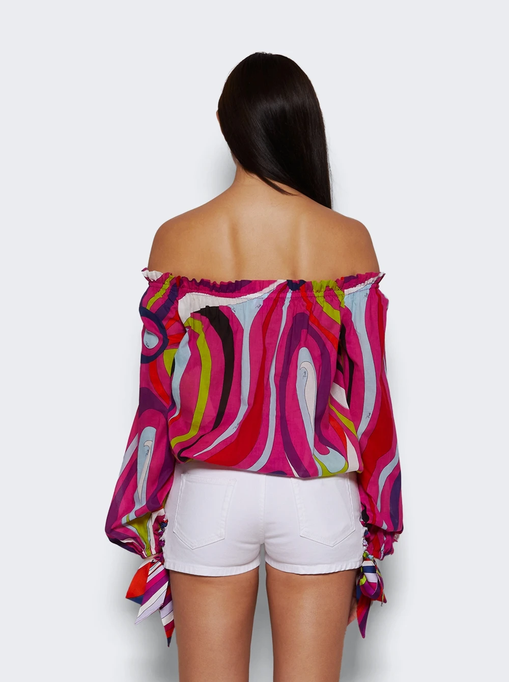 Front Tie Blouse Fuchsia - Image 5