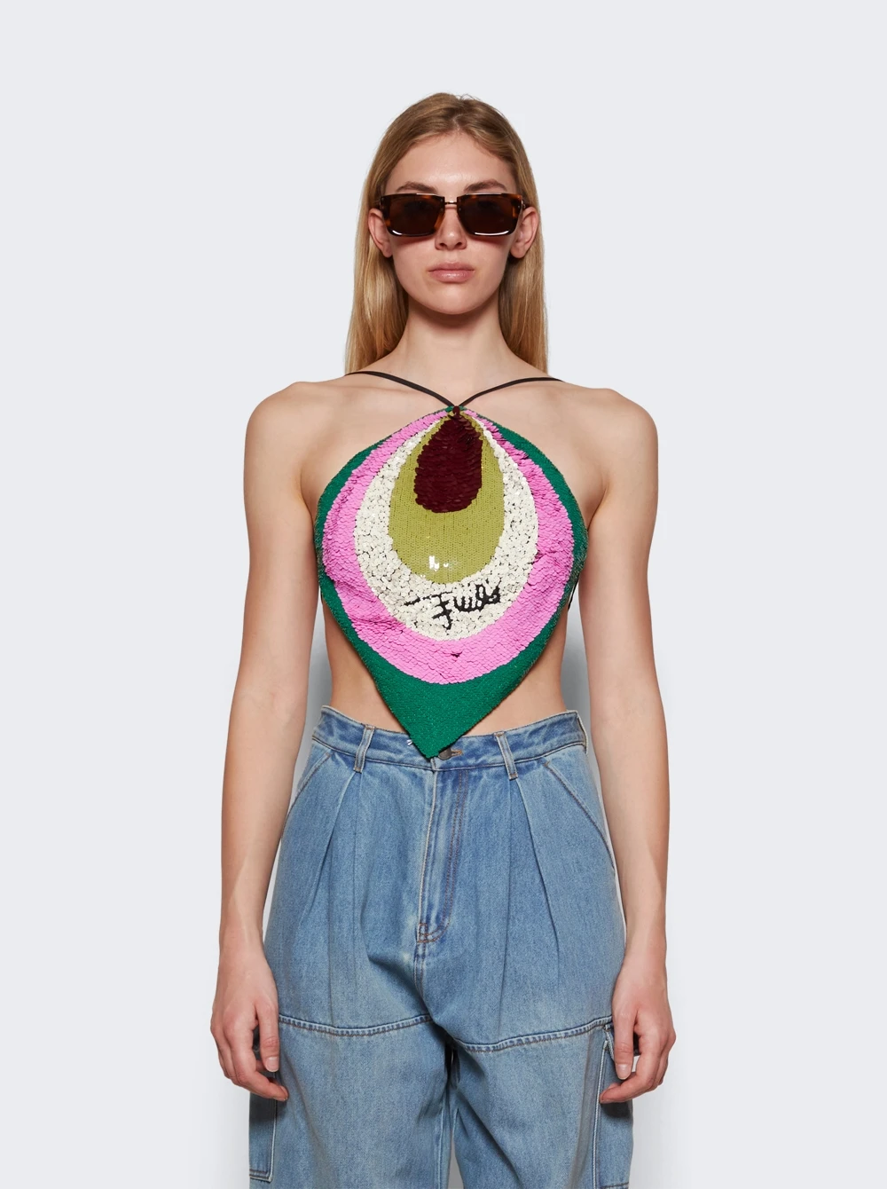 Sequin Halter Top Black - Image 3