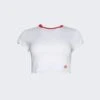 Crew Neck Baby Tee White
