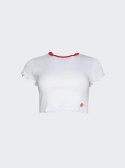 Crew Neck Baby Tee White