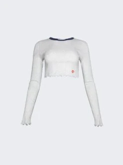 Lettuce Hem Crewneck Top Heather Grey