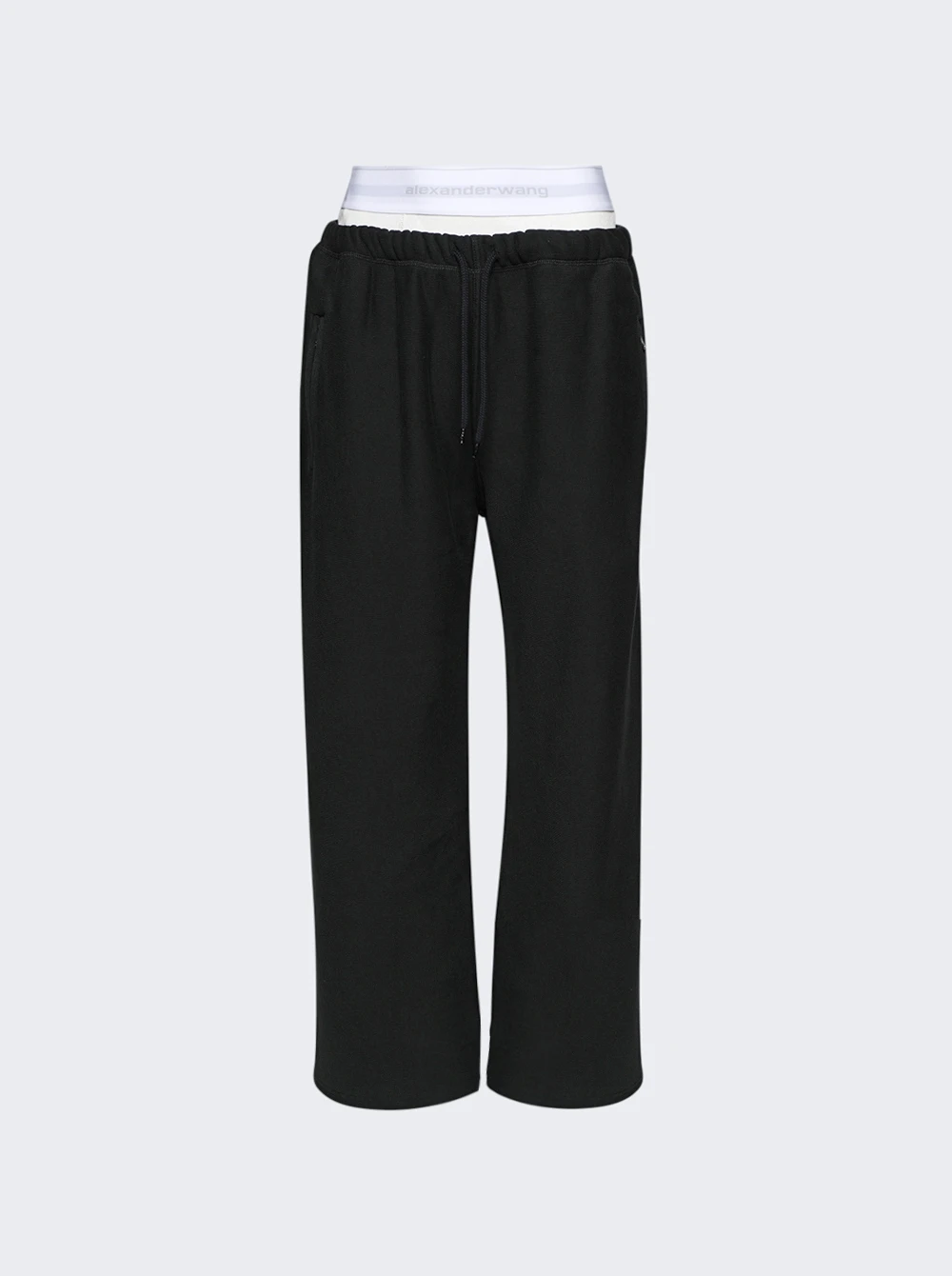Wide Leg Sweatpants With Boxer Black