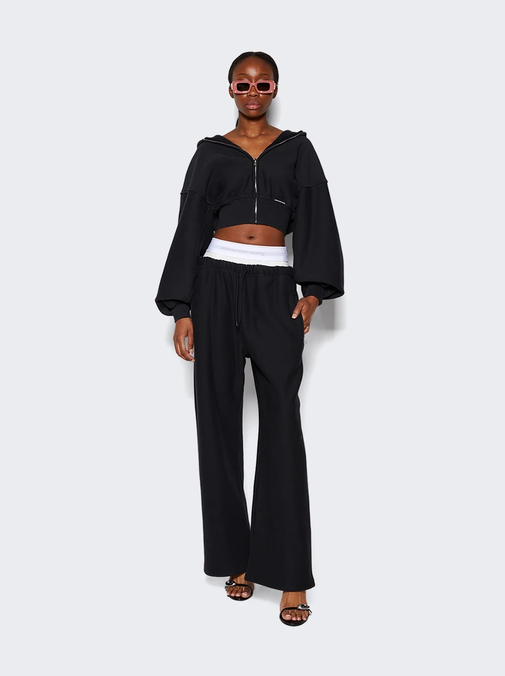 Wide Leg Sweatpants With Boxer Black - Image 2
