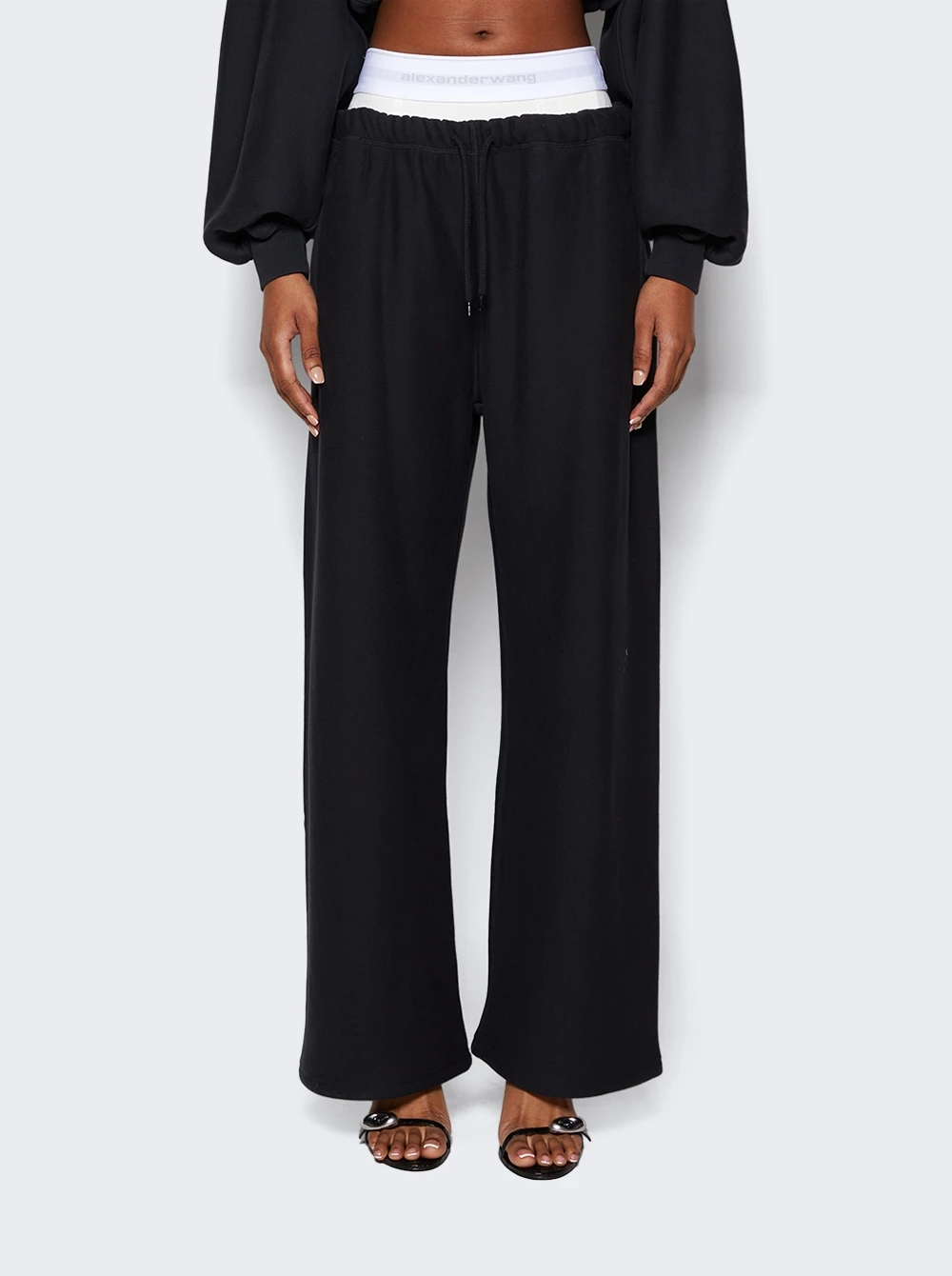 Wide Leg Sweatpants With Boxer Black - Image 3