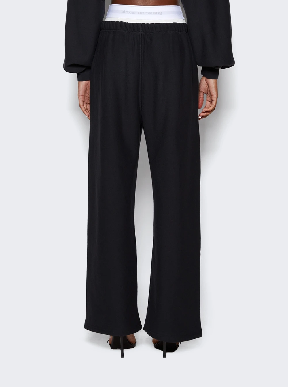 Wide Leg Sweatpants With Boxer Black - Image 5