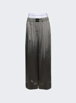 Satin Boxer Pant Grey And Black