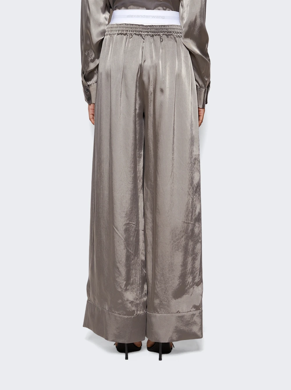 Satin Boxer Pant Grey And Black - Image 5