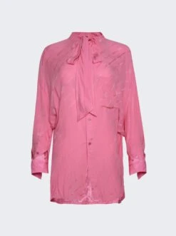 Balenciaga Logomania Allover Jacquard Shirt Pink