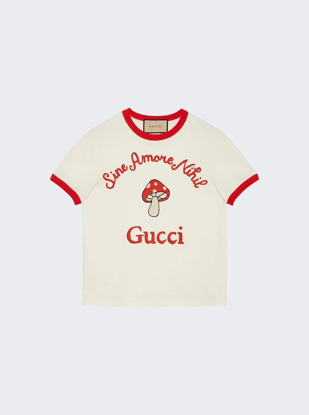 Gucci Cotton Jersey T-Shirt Off White And Red