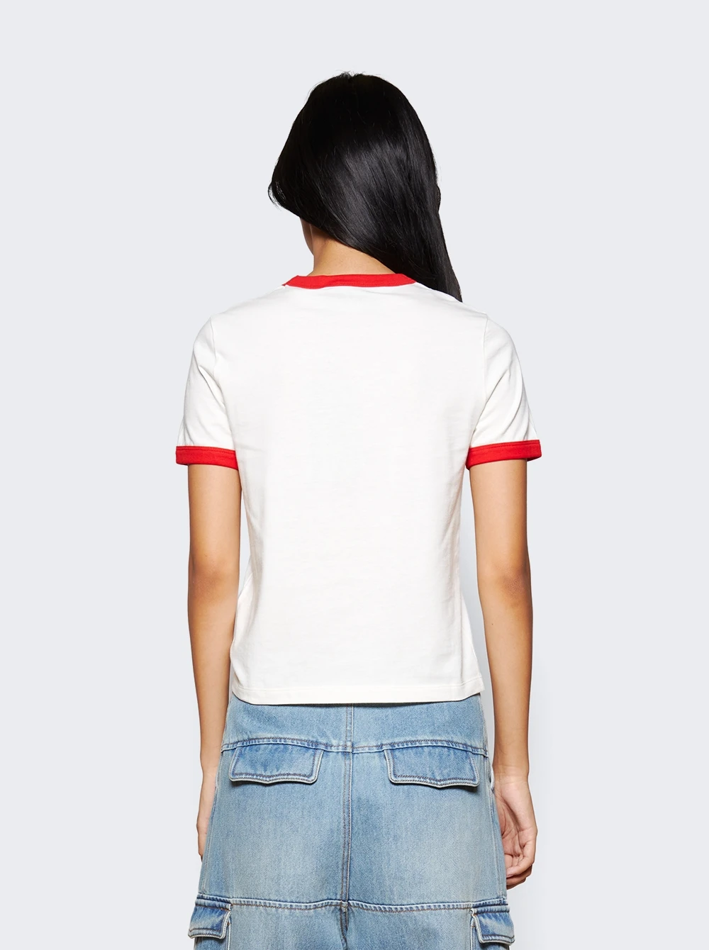 Gucci Cotton Jersey T-Shirt Off White And Red - Image 4