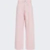 Bottega Veneta Washed Wide Leg Denim Pants Camellia Pink