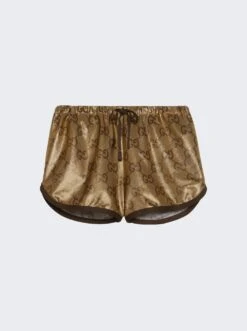 Gucci Maxi GG Sparking Jersey Shorts Camel Gold