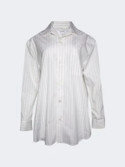 Bottega Veneta Pinstripe Poplin Shirt Beige