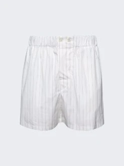 Bottega Veneta Pinstripe Shorts Beige