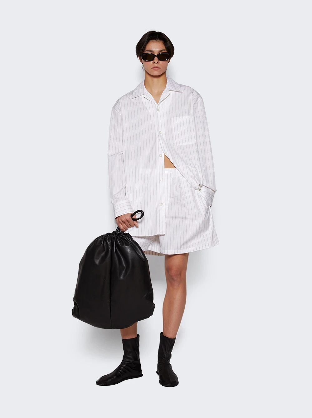 Bottega Veneta Pinstripe Shorts Beige - Image 2