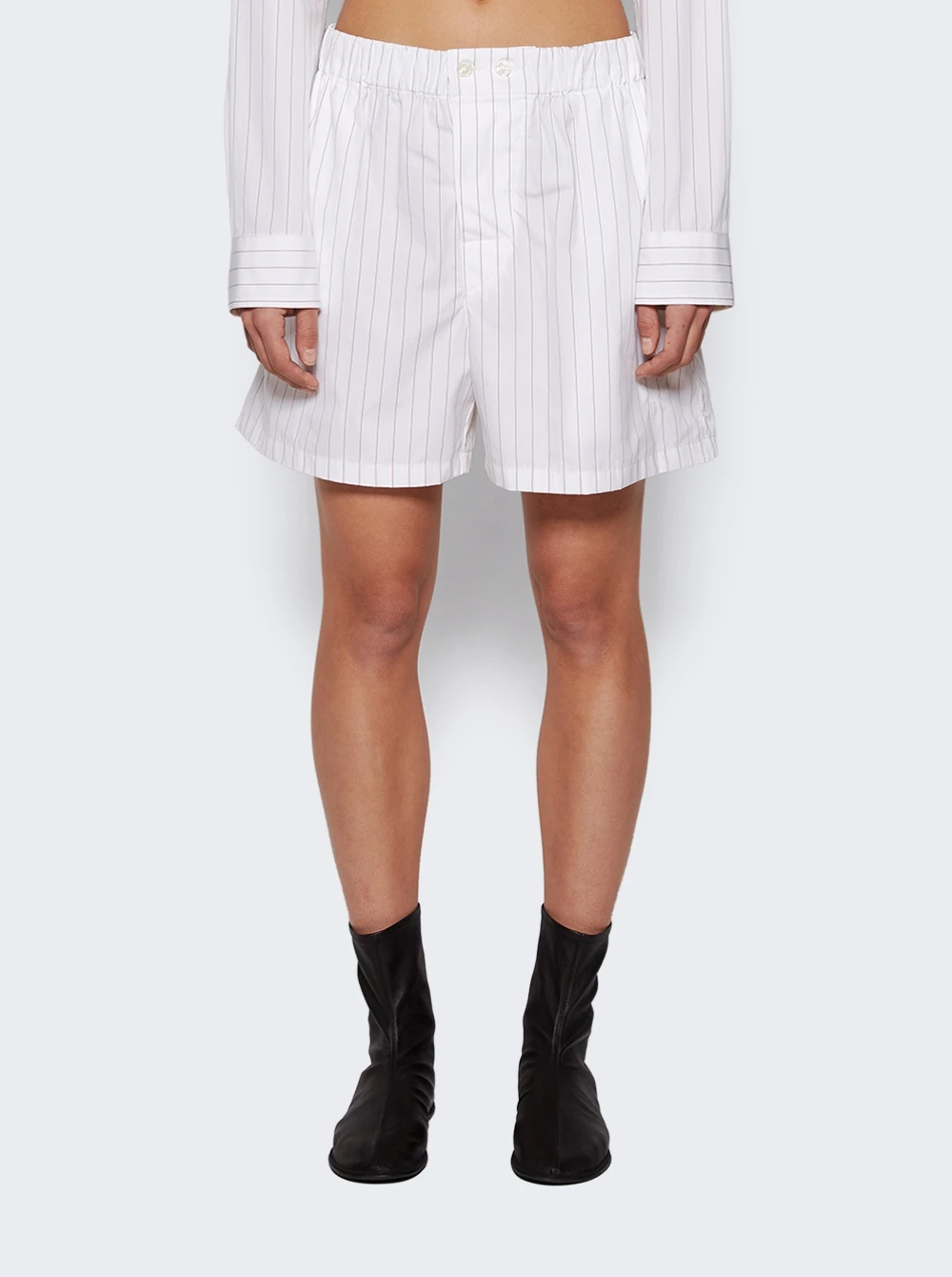 Bottega Veneta Pinstripe Shorts Beige - Image 3