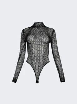 Sheer Fena Bodysuit Black
