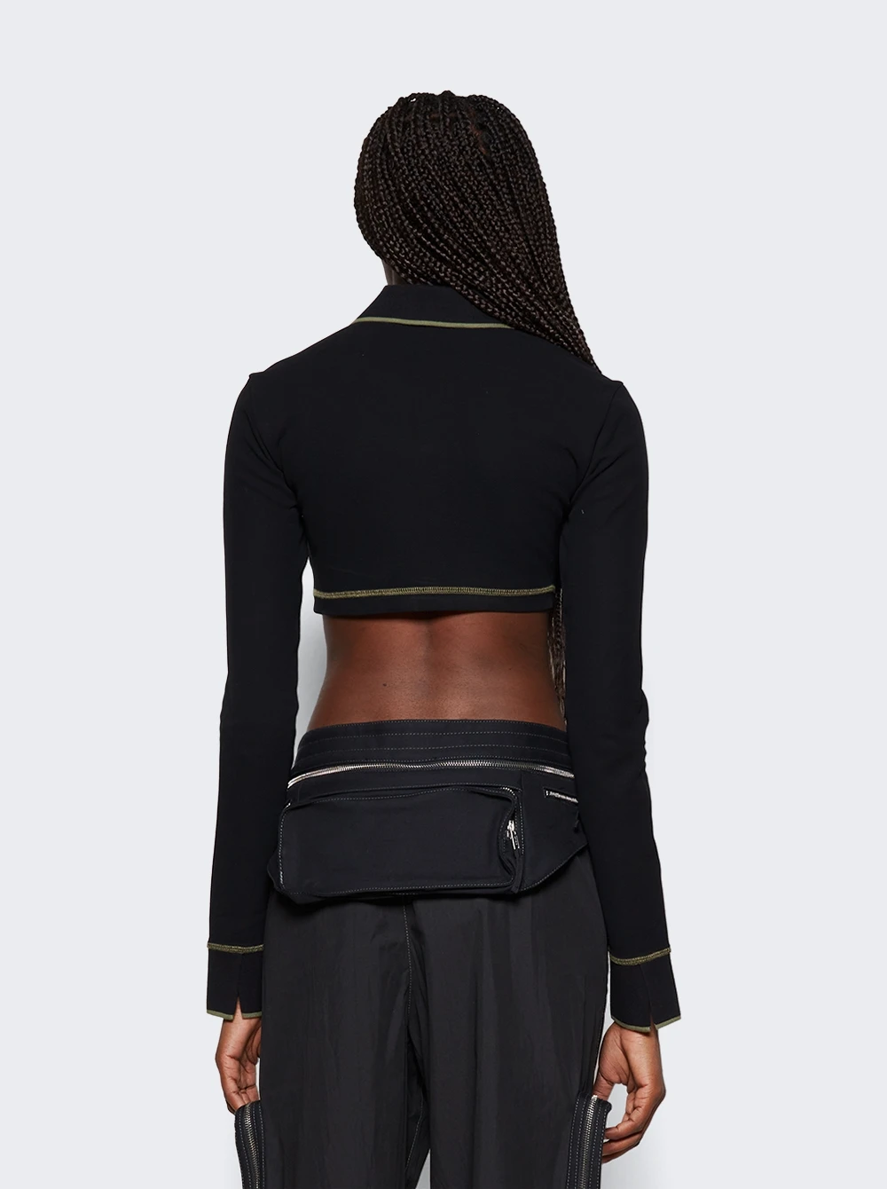 Dion Lee Shrunken Snap Polo Top Black - Image 5