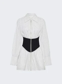 Dion Lee Internal Shirt Corset Dress White And Black