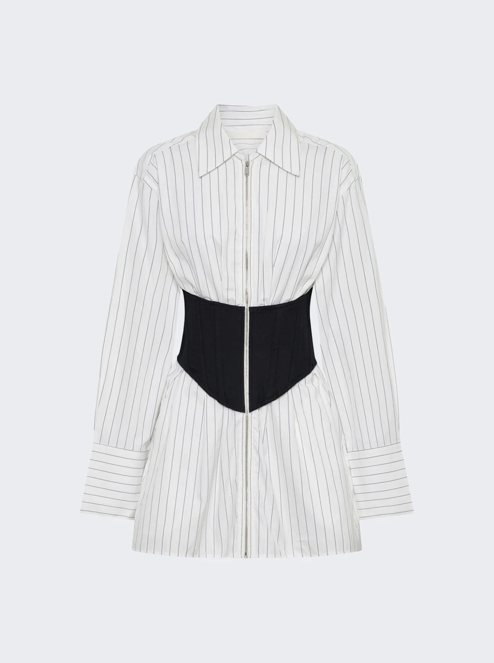 Dion Lee Internal Shirt Corset Dress White And Black
