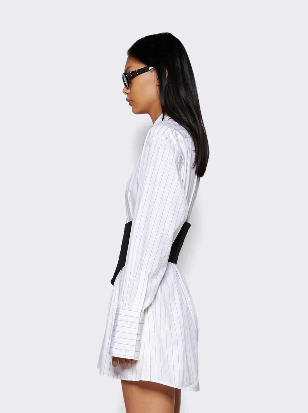 Dion Lee Internal Shirt Corset Dress White And Black - Image 4