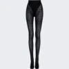 ALAIA Croco Tights Black