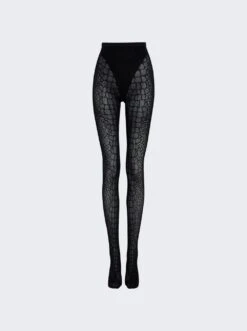 ALAIA Croco Tights Black