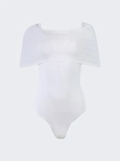 ALAIA Angie Off-the-Shoulder Bodysuit White