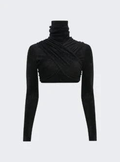 ALAIA Draped Blouse Black