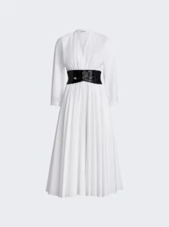 ALAIA Belted Dress White