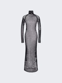ALAIA Cage Knit Tube Dress Black