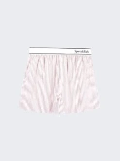 Serif Logo Boxer Shorts White And Merlot
