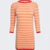 Cam Striped Dress Orange Pivoine