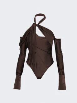 Coperni Multi Strap Bodysuit Brown