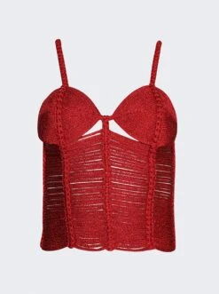 Cropped Paula Tank Top Red