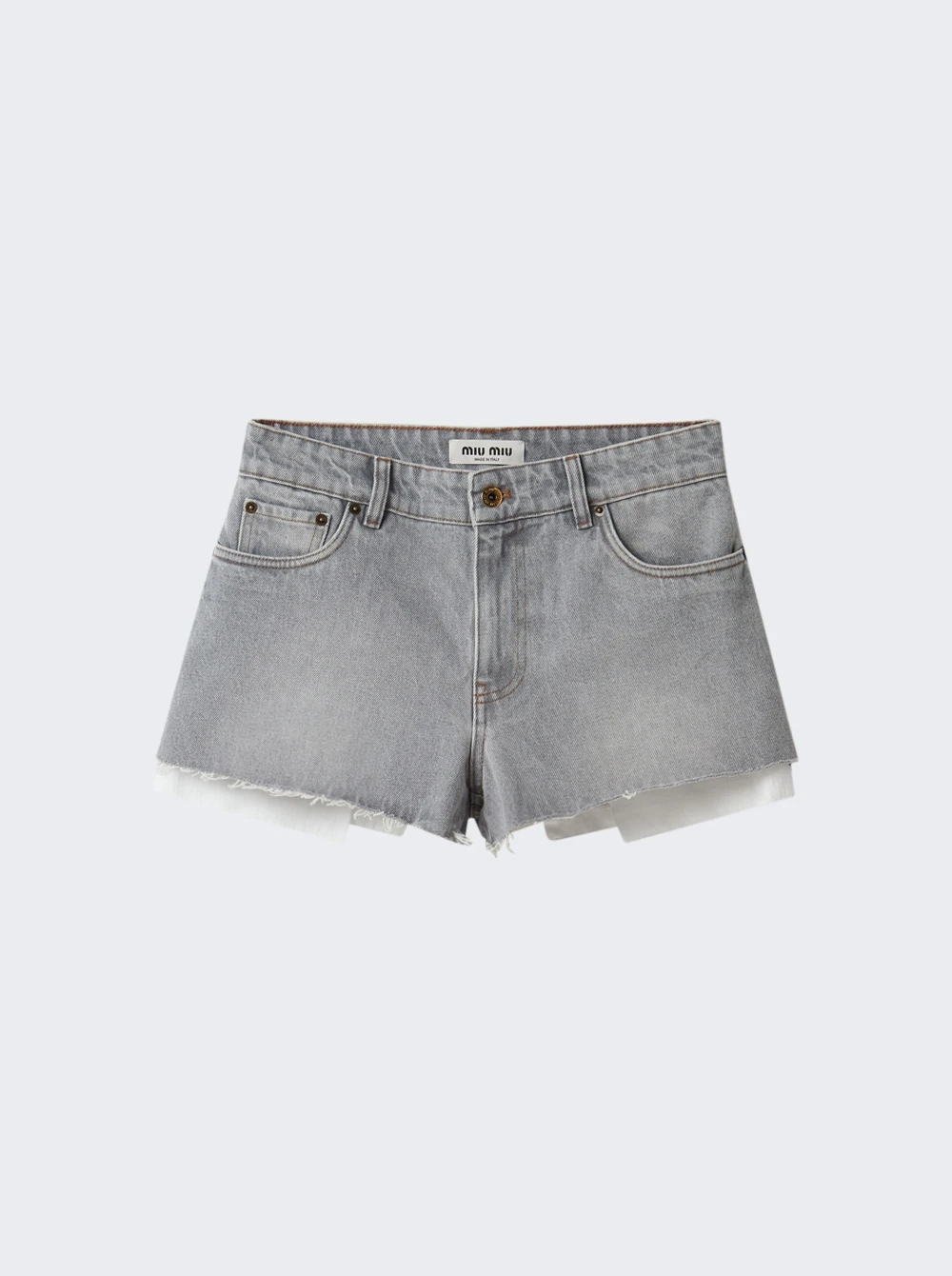 Miu Miu Denim Shorts Grigio
