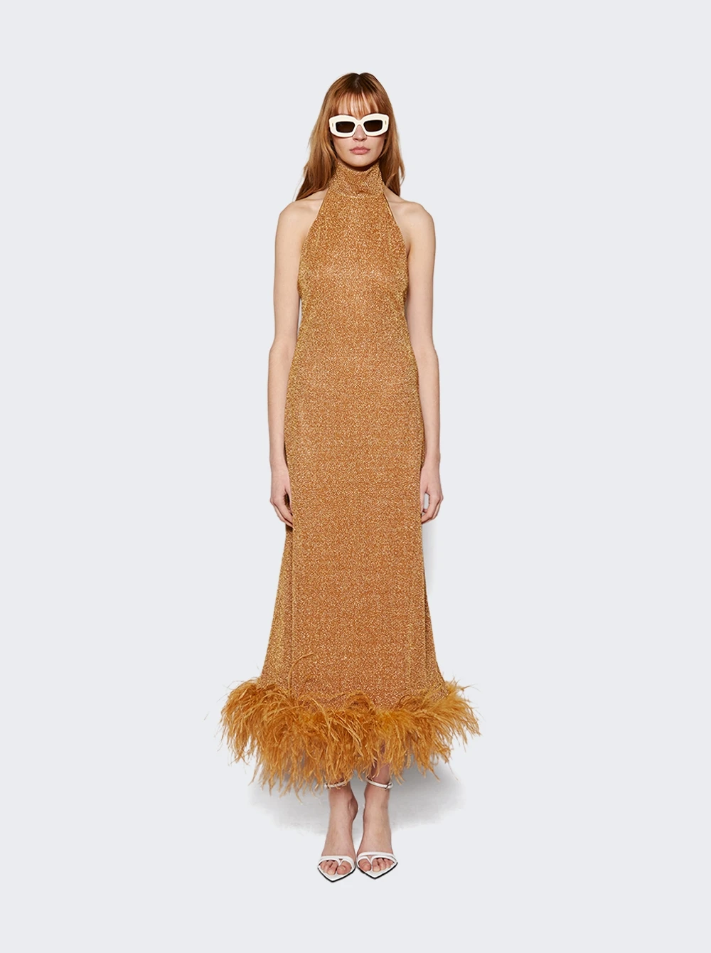 OSEREE Lumière Turtleneck Dress Toffee - Image 3