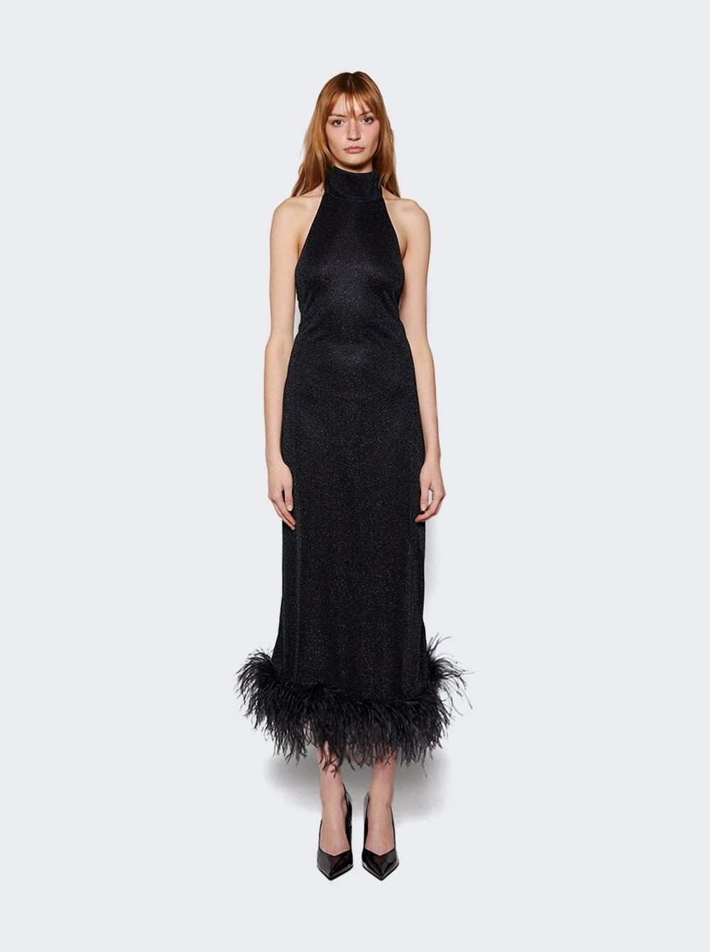 OSEREE Lumière Turtleneck Dress Black - Image 3