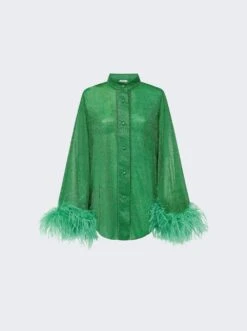 OSEREE Lumière Plumage Long Shirt Emerald Green