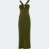 Halter Midi Dres Green