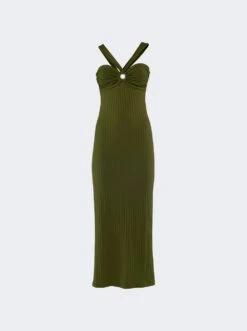 Halter Midi Dres Green
