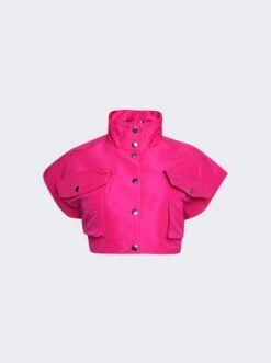 Utility Cropped Vest Fuchsia