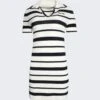 Miu Miu Crochet Stripe Mini Dress White And Blue