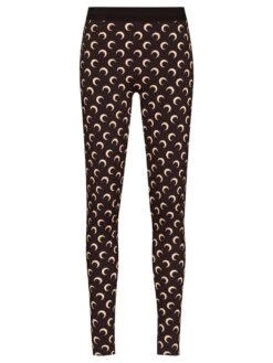 Marine Serre Second Skin All Over Moon Leggings Brown