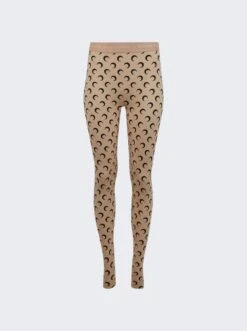Marine Serre Recycled Fuseaux Moon Leggings All Over Moon Tan