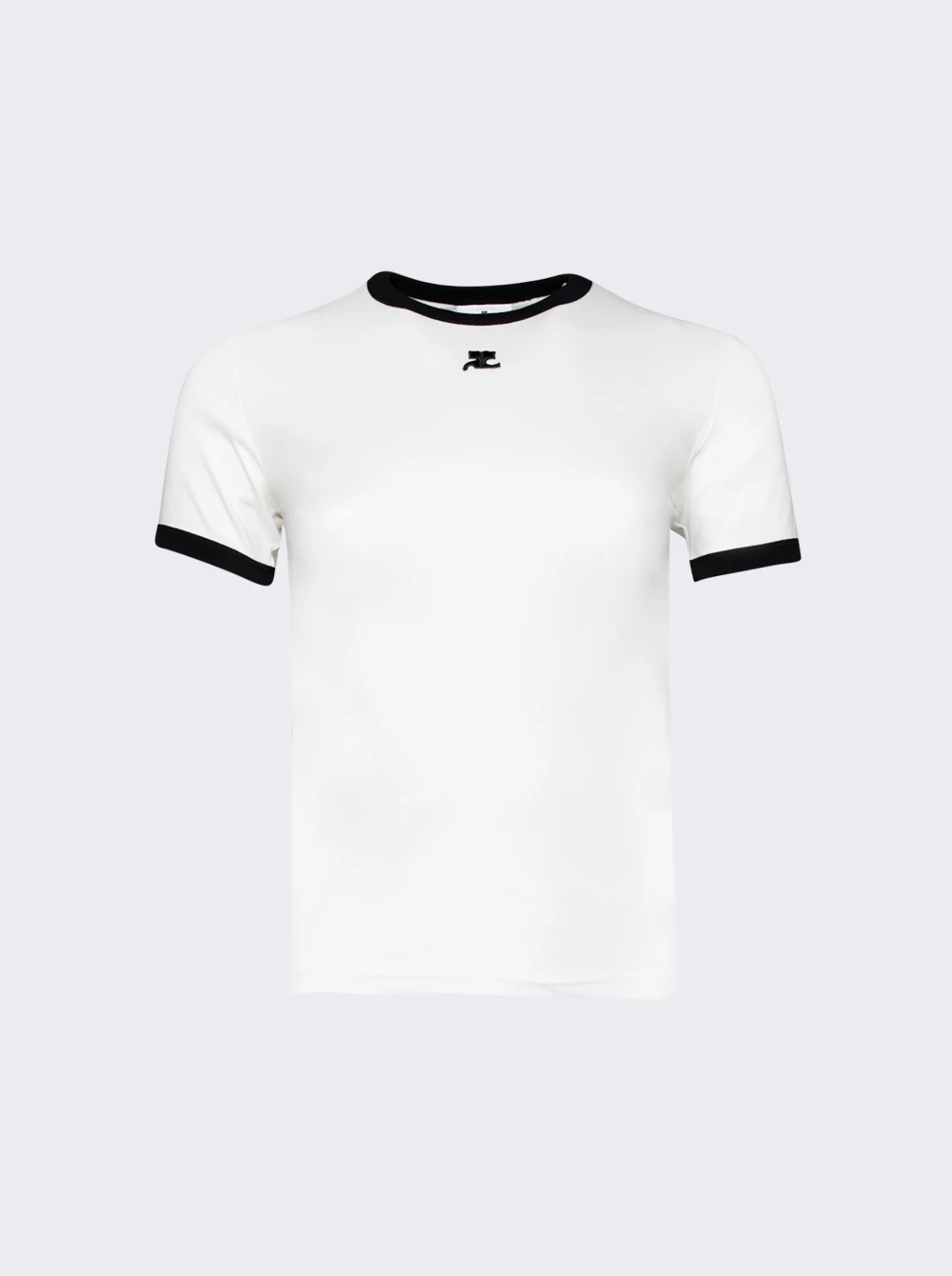 COURREGES Logo-embroidered T-shirt Heritage White And Black
