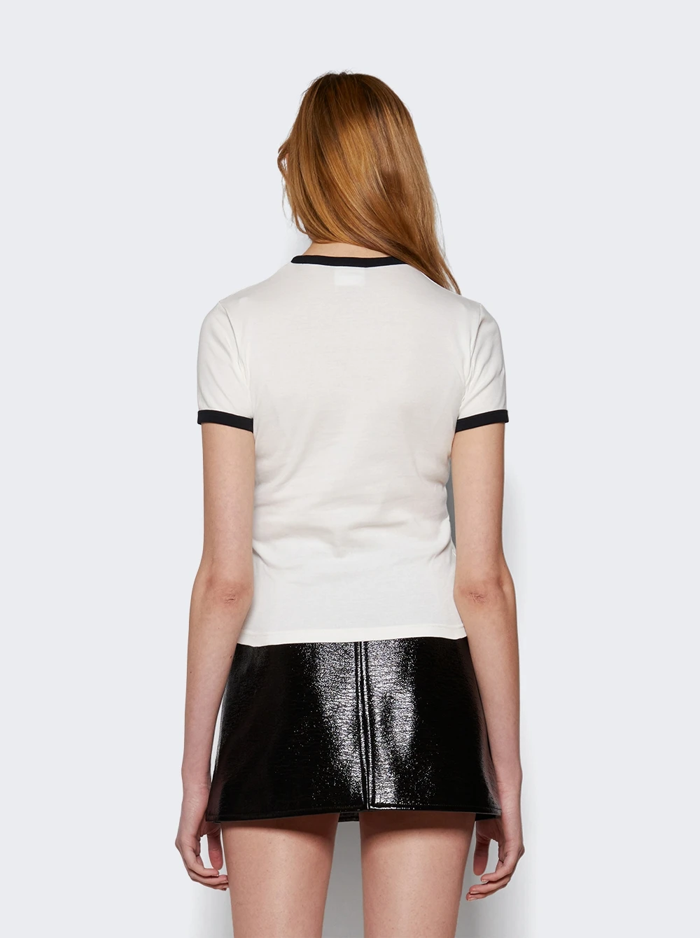 COURREGES Logo-embroidered T-shirt Heritage White And Black - Image 5