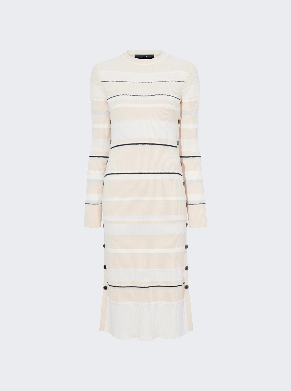 PROENZA SCHOULER Rachel Dress In Textured Striped Knit Ecru