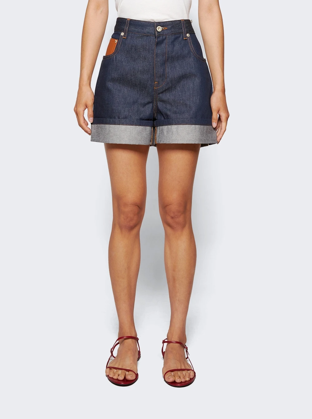 Loewe Turn Up Shorts Raw Denim Blue - Image 3